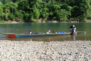 Boat and pekepeke motor, Camisea River 2009